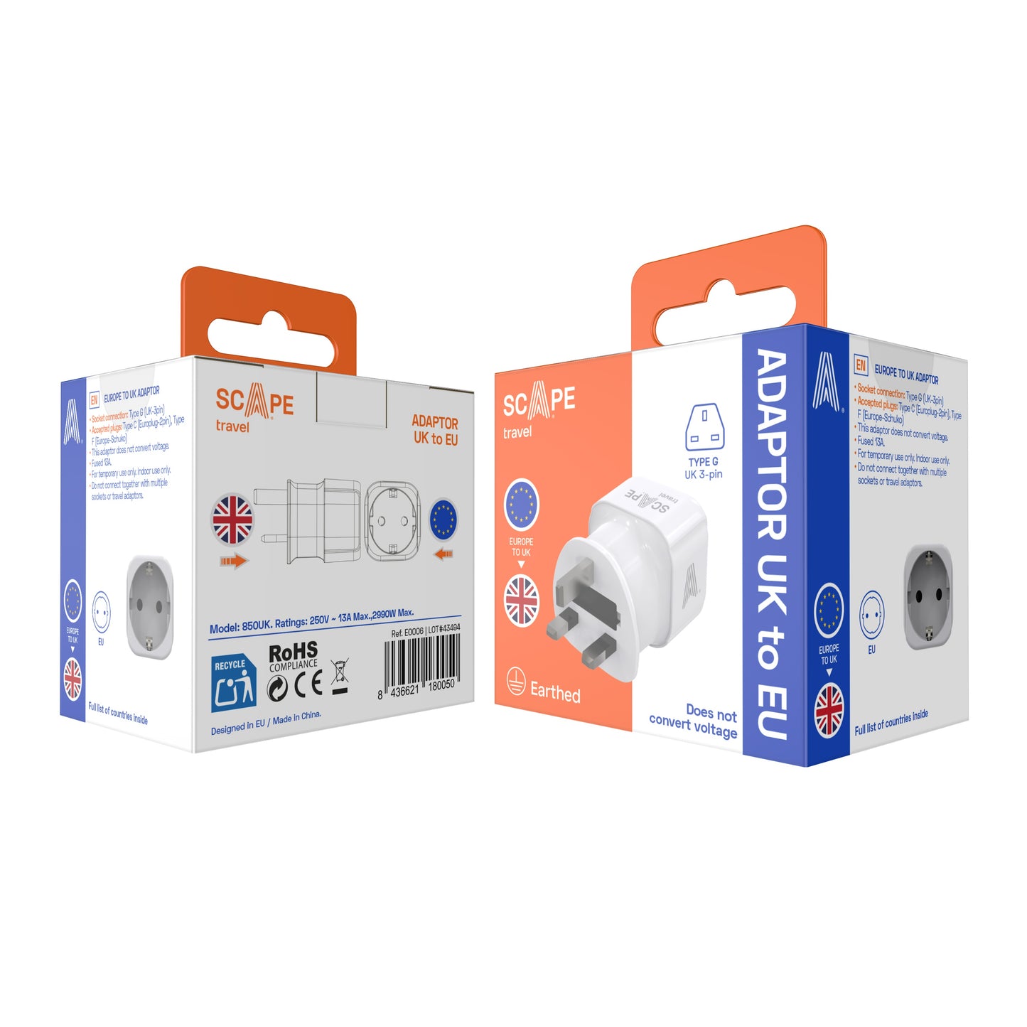 Universal adapter (EU to USA/Japan or UK)