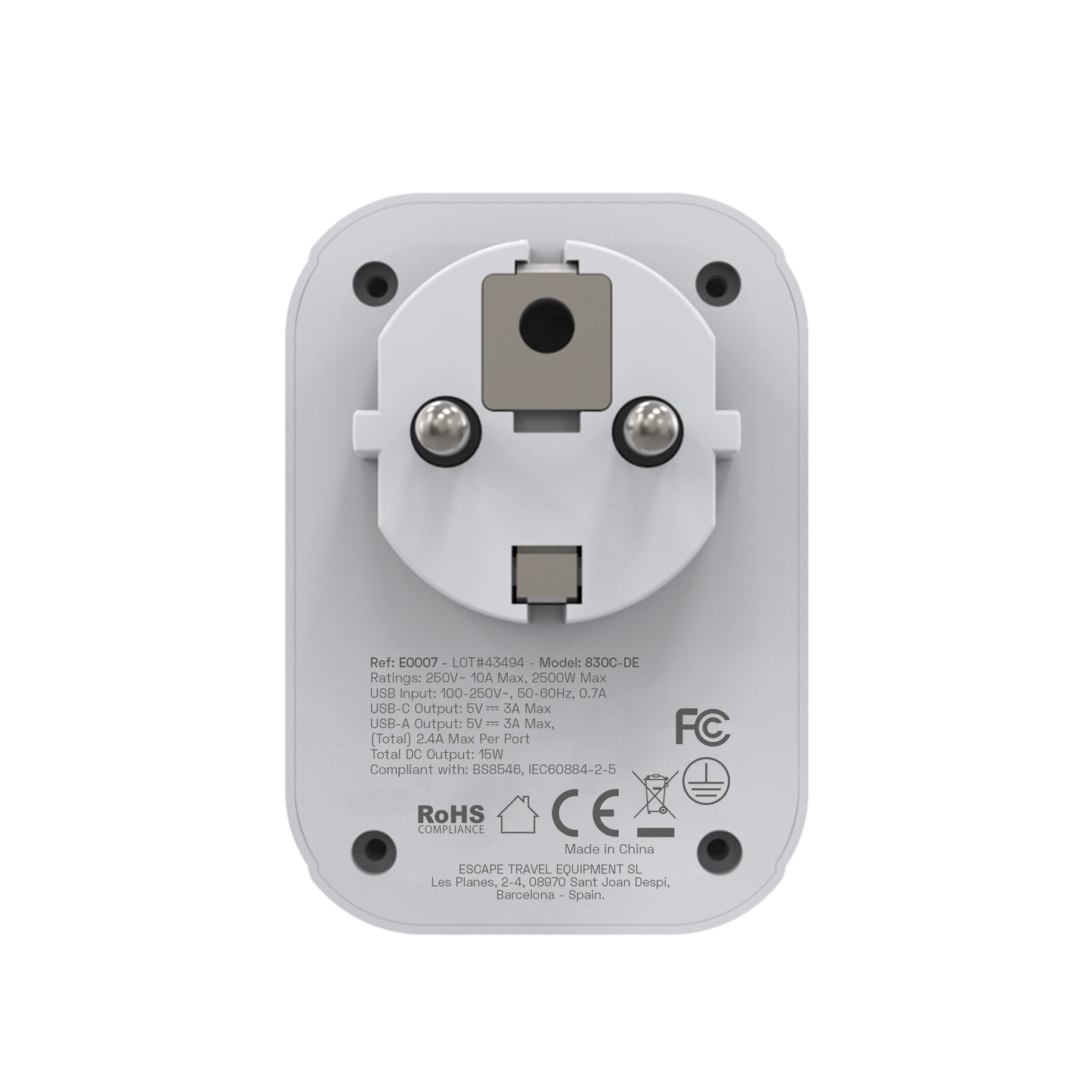 Universal Adapter + USB (World to EU/UK)