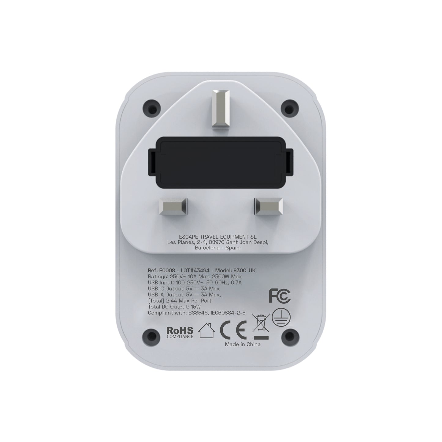 Universal Adapter + USB (World to EU/UK)