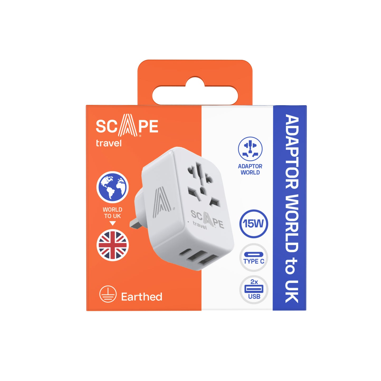 Universal Adapter + USB (World to EU/UK)